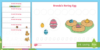 Brenda's Boring Egg Pencil Control Activity Sheets - twinkl originals, fiction, KS1, EYFS, handwriting, fine motor skills, writing control, the ugly duck