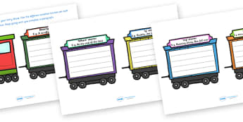 Sentence Starters Train Activity - activity, game, fun, sentence starters, sentence starters activity, train activity, transport activity, transport, fun activity, fun game, learning, play
