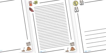 One Two Buckle My Shoe Page Borders - One, Two, Buckle My Shoe, Literacy, writing, page border, a4 border, template, writing aid, writing border, page template, nursery rhyme, rhyme, rhyming, nursery rhyme story, nursery rhymes, counting rhymes, 1,2,