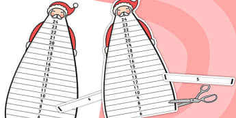 Father Christmas Beard Countdown to Christmas A2 - father christmas, christmas, christmas countdown, countdown to christmas, A2, father christmas beard