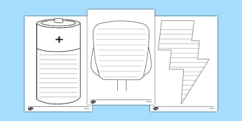 Electricity Themed Writing Frames - electricity, writing frames, writing, frames