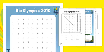 Rio Olympics 2016 Word Search - nz, new zealand, rio olympics, 2016 olympics, rio 2016, wordsearch, word search
