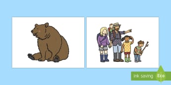 Bear Hunt Stick Puppets -  We're Going on a Bear Hunt, Michael Rosen, resources, swishy swashy, Bear Hunt, Bear Hunt Story, splash splosh, thick oozy, deep dark cave, family, journey, story, story book, story book resources