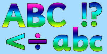 Rainbow Alphabet Display Lettering - rainbow, alaphabet, display, lettering, display lettering, letters, words, display alphabet, lettering for display