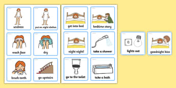 Visual Timetable (Getting Ready For Bed) - getting ready for bed, bed, bedtime, Visual Timetable, SEN, Daily Timetable, School Day, Daily Activities, Daily Routine KS1, good night, bedtime story, brush teeth