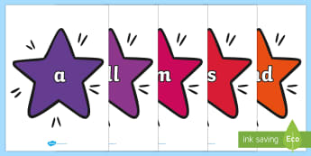 Foundation Stage 2 Keywords on Stars (Multicolour) - FS2, CLL, keywords, Communication language and literacy,  Display, Key words, high frequency words, foundation stage literacy, DfES Letters and Sounds, Letters and Sounds, spelling