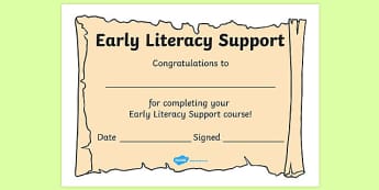 Early Literacy Support Award Scrolls - ELS, Early Literacy Support, literacy award, scroll, reward, award, certificate, medal, rewards, school reward