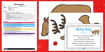 Reindeer EYFS Busy Bag Plan and Resource Pack - reindeer, eyfs, busy bag, plan, resource, pack