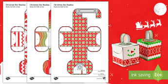 Simple 3D Block Baubles Christmas Decoration Activity Paper Craft English/French - baubles, christmas, decorations, christmas tree, paper craft, nets, EAL French,French-translation