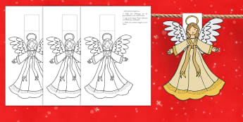 Weihnachtsengel Grilande Bastelvorlage - Weihnachten, Feiertage, Dezember, Advent, basteln, Engel,,German