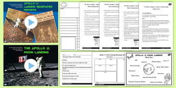 Apollo 11 Moon Landing Report Teaching Pack - apollo 11, space
