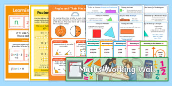 UKS2 Maths Working Wall Display Pack - examples, reminders, hints and tips, strategies, year 5 and year 6