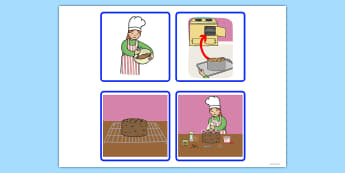 Sequencing Cards Making a Cake - sequencing, cards, make, cake