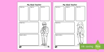 Year 1 My Ideal Teacher Activity Sheet - back to school, new school year, first week back, KS1, my teacher, worksheet