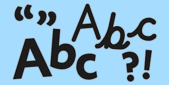 Display Lettering & Symbols (Black) - Display lettering, display letters, alphabet display, letters to cut out, letters for displays, coloured letters, coloured display, coloured alphabet