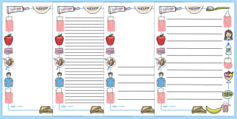 Teeth And Eating Page Borders - teeth, eat, mouth, tongue, eating, tooth, toothpaste, mouthwash, toothbrush, display border, classroom border, border, dental, dentures, dental floss, dentist, sweet, savoury, healty, food, use your toothbrush, taste, 