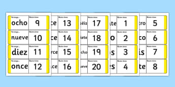 Spanish Numbers 1-20 Loop Cards - spanish, spanish number loop cards, spanish loop cards, spanish number activity, spanish numbers, language activities