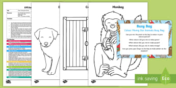 EYFS Colour Mixing Zoo Animals Busy Bag Plan and Resource Pack - zoo, animal park, petting, safari park, painting, sensory bag
