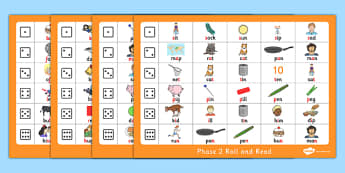 Phase 2 Roll and Read With Pictures - phase 2, roll and read, pictures, activity, phase