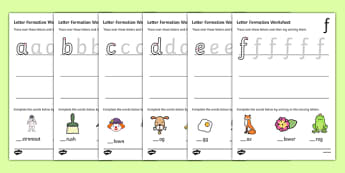 Letter Formation Worksheets (a-z) - Handwriting, letter formation, writing practice, foundation, letters, writing, learning to write, DFES letters and sounds