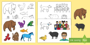 EYFS Story Cut-Outs - Brown Bear, Brown Bear, What Do You See? Bill Martin, Jr, colour, animals, Eric Carle