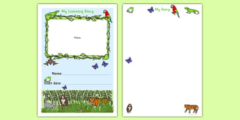 EYFS My Learning Journey Front Cover Jungle Themed - rainforest