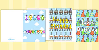 Birthday Card Writing Template - Blank editable card templates, birthday card, happy birthday, birthday, editable, card template, editable template, card design, design, card, card template, foundation stage, Template, Card Design, fine motor skills,