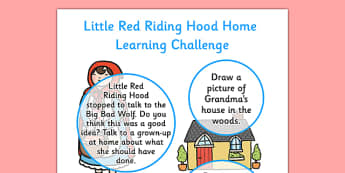 Little Red Riding Hood Home Learning Challenges Nursery FS1 - little red riding hood, eyfs, challenge