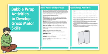 Bubble Wrap Gross Motor Skills Activities - gross motor skills