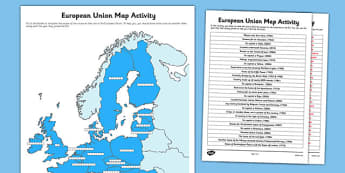 European Union Map Activity - european union, referendum, european, union