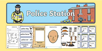 Police Station Role Play Pack - Police Station Role Play, police, policeman, police station resources, policewoman, police car, police van, handcuffs, criminal, people who help us, role play, display, poster, Role Play Pack - role play, people who he