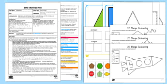 EYFS Nature 2D Shapes Adult Input Plan and Resource Pack - Beginning to use mathematical names for  ‘flat’ 2D shapes, and mathematical terms to describe sh