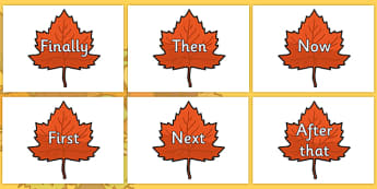 Time Conjunctions on Autumn Leaves - time connectives, autumn