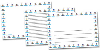 Swimming Cap Landscape Page Borders- Landscape Page Borders - Page border, border, writing template, writing aid, writing frame, a4 border, template, templates, landscape