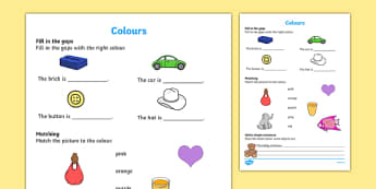 Colours Activity Sheet, worksheet