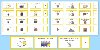 The Three Little Pigs Sentence Building Cards - story, pig, wolf