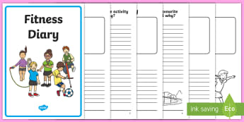 Fitness Diary Activity - exercise, activity, health, fitness, PE, Home Learning