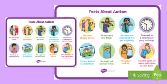 Facts About Autism for EYFS and KS1 A4 Display Poster - World Autism Awareness Day, 2nd April 2017, autism, awareness, autistic, SEN, special needs, 
