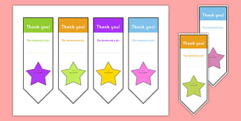 Editable Thank You bookmark - Bookmark, bookmark template,  gift,  present, book, reward, achievement