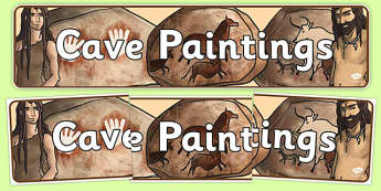 Cave Paintings Display Banner - stone age, cave painting, banner