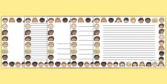 Ourselves Page Borders - page border, border, frame, writing frame, writing template, ourselves, us, me, ourselves writing guides, ourselves lined pages, writing aid, writing, A4 page, page edge, writing activities, lined page, lined pages