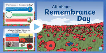 EYFS All About Remembrance Day PowerPoint - Poppy Day, Remembrance Sunday, War, World War 1, 11th November