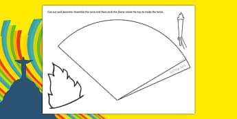 Make Your Own Olympic Torch - Olympics, Olympic Games, sports, Olympic, London, 2012, creative, design, draw, how to make your own Olympic Torch, Olympic torch, flag, countries, medal, Olympic Rings, mascots, flame, compete, tennis, athlete, swimming