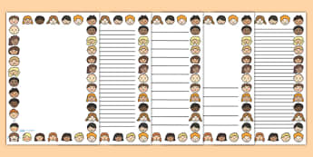 Ourselves Page Borders - Ourselves border, all about me, ourselves display, writing aid, my body, senses, emotions, family, body, growth