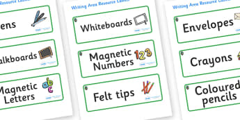 Opal Themed Editable Writing Area Resource Labels - Themed writing resource labels, literacy area labels, writing area resources, Label template, Resource Label, Name Labels, Editable Labels, Drawer Labels, KS1 Labels, Foundation Labels, Foundation S