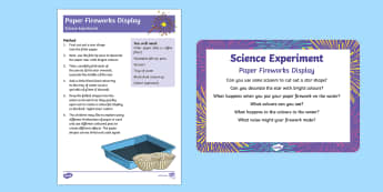 EYFS Paper Fireworks Display Science Experiment and Prompt Card Pack