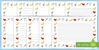 Healthy Eating Page Border -  Healthy eating, health, page border, writing borders, A4, border, healthy snack, food, independent writing