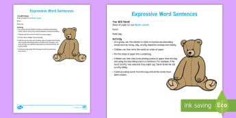 Expressive Word Sentences Activity - fun, words, literacy, expression, creative, imagination,Australia