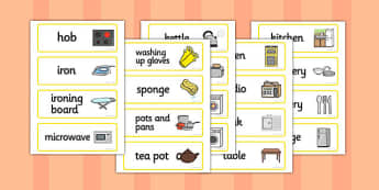 Kitchen Word Cards, house, kitchen, Word cards, flashcards,rooms  