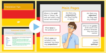 Translation Handy Tips PowerPoint - Tips, Translation, Reference Skills,KS3, New GCSE Preparation, ,German